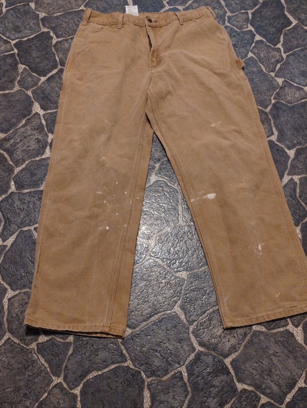 Carhartt B11 BRN Tan canvas carpenter work pants 34 " x 34 " VINTAGE